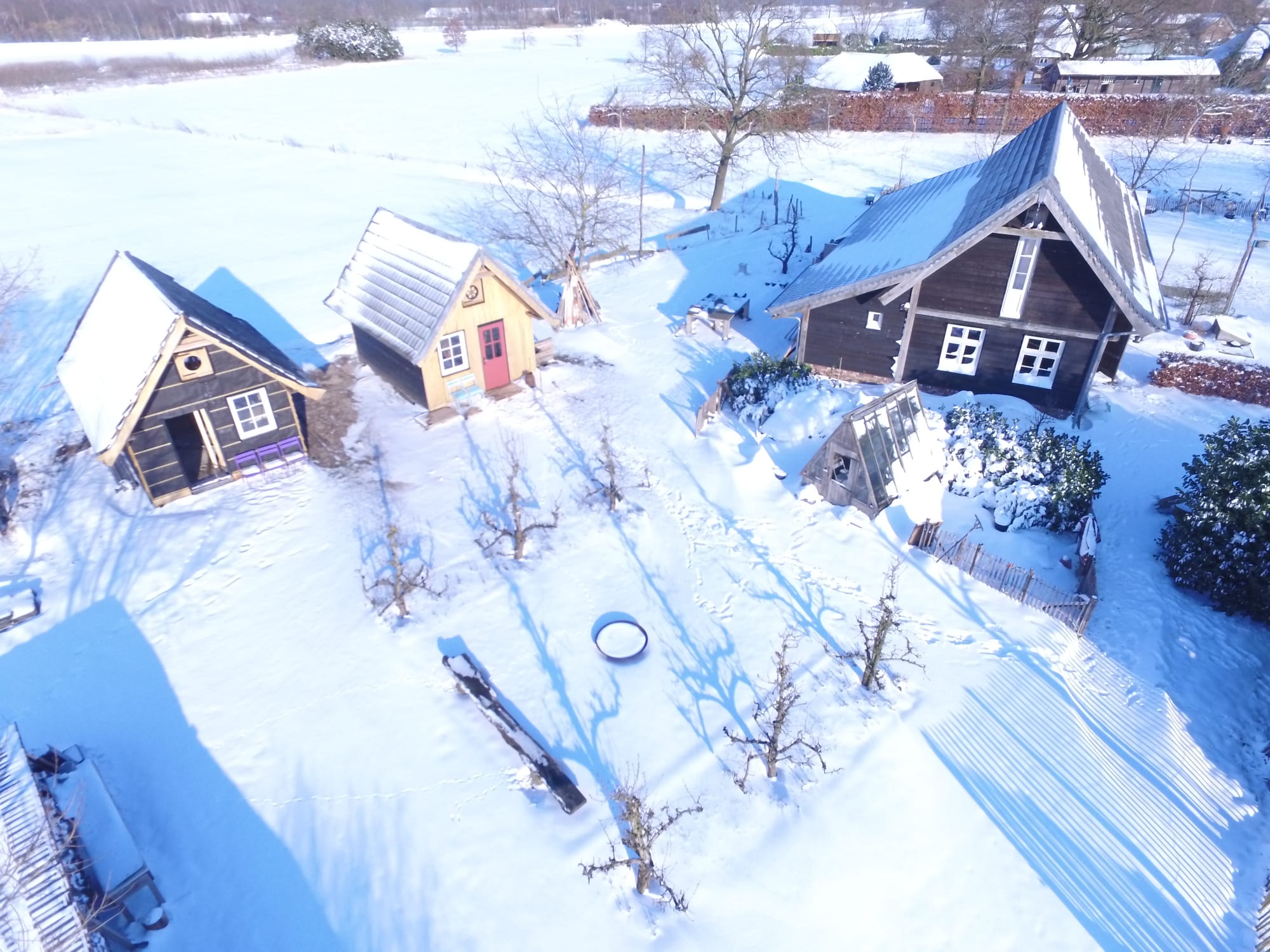 Dronebeeld sneeuw